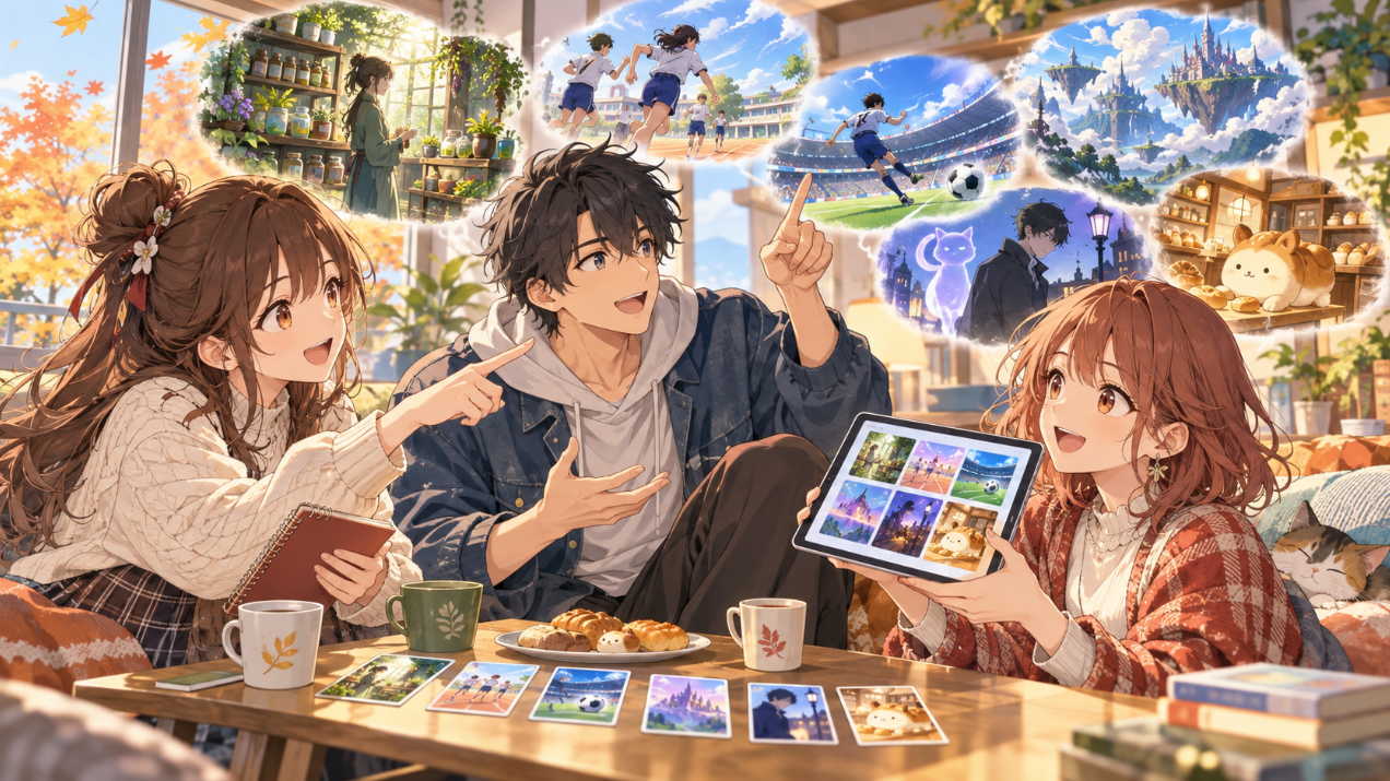 2026年秋アニメの注目作品をジャンル別に選ぶ完全オリジナルイラスト