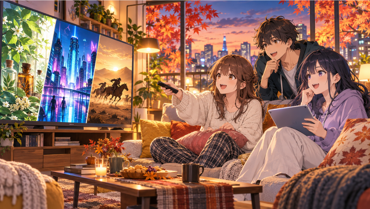 2026年秋アニメの2期・3期・シリーズ続編を紹介する完全オリジナルイラスト