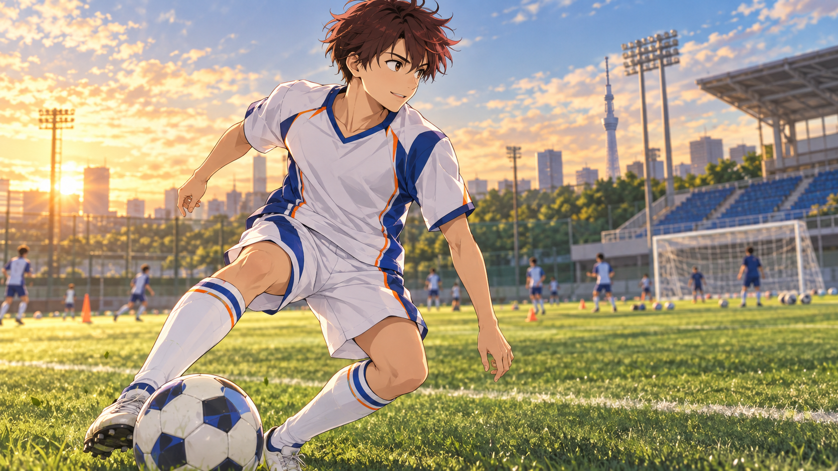 アオアシ第1期の振り返りとSeason2への期待を表現したサッカーイラスト