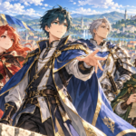 才能を見抜く若き領主と仲間たちを描いたオリジナルファンタジーイラスト
