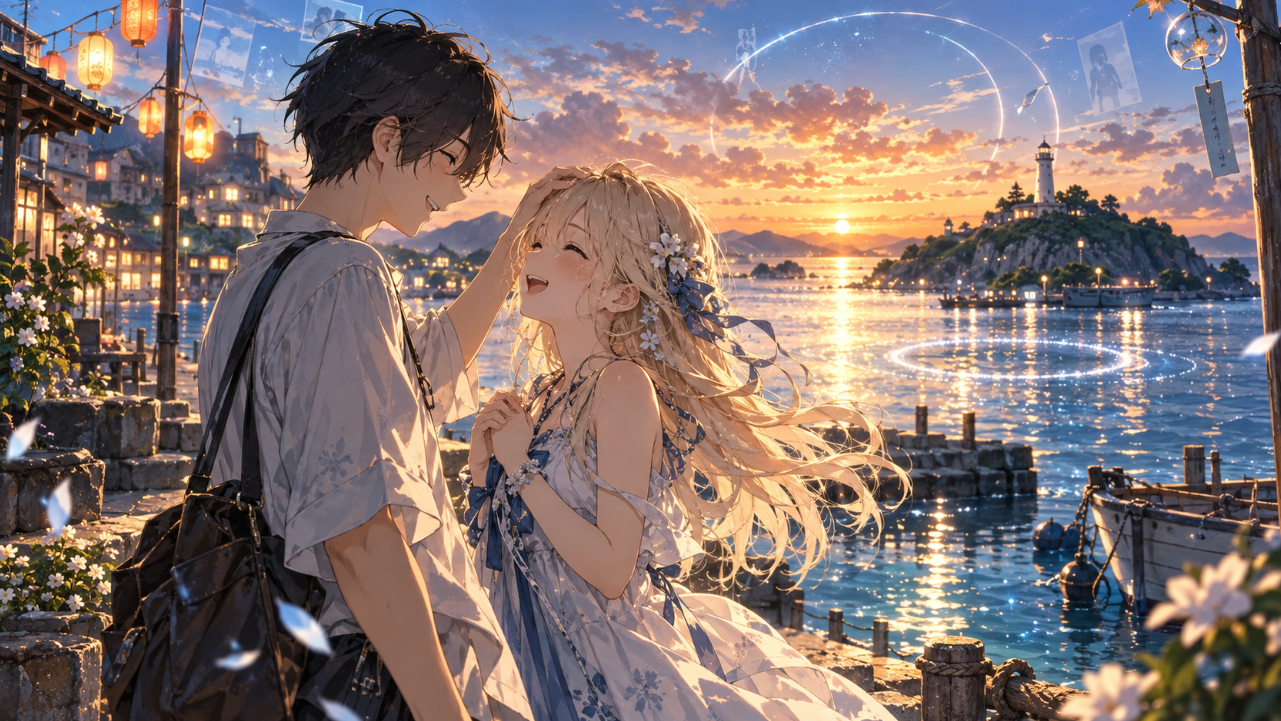 夏の離島で再会する男女を描いたサマータイムレンダのオリジナルイメージ