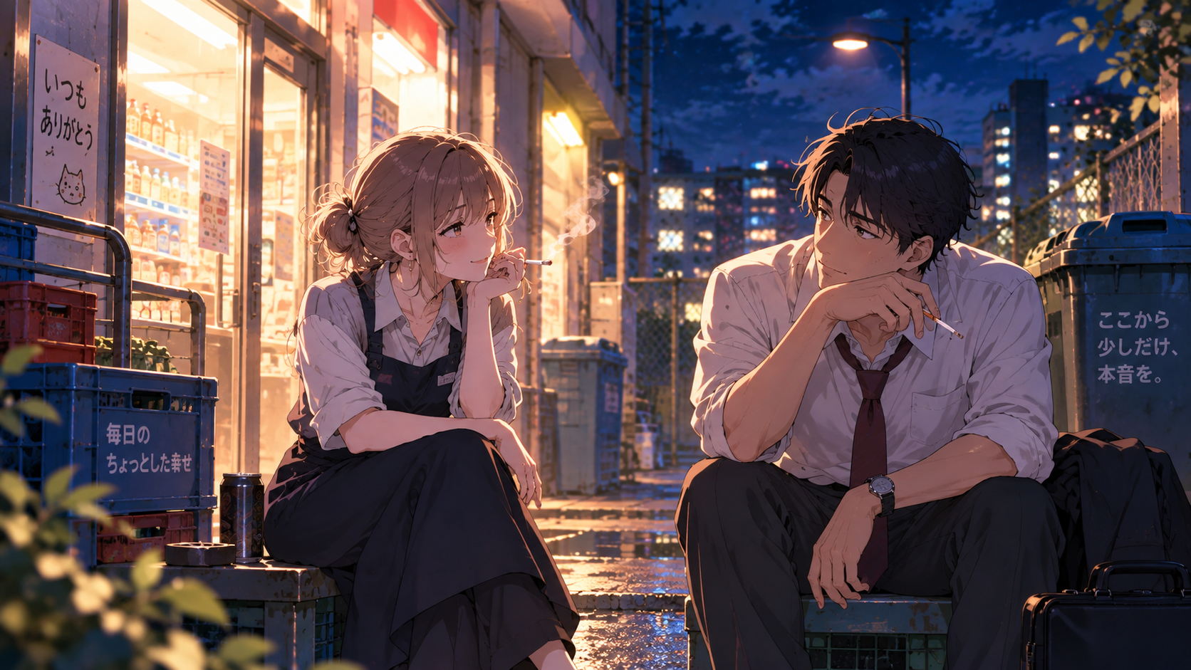スーパーの裏でヤニ吸うふたり第9話のネタバレ感想・考察をイメージしたオリジナルイラスト